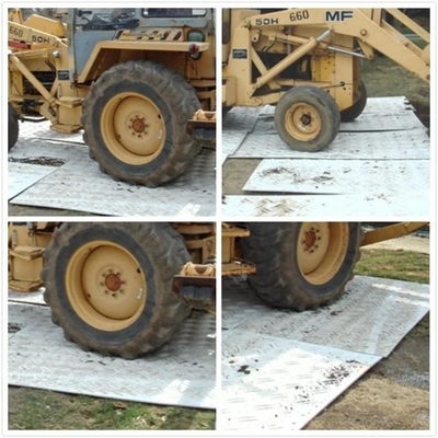 4ft。W X 8ft。Lダイヤモンドの版の踏面の設計HDPEは保護マットを明確ひいた