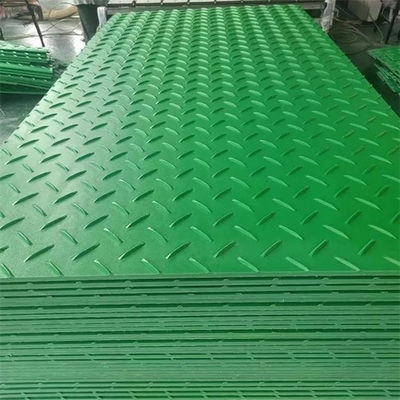 耐久の緑のプラスチックHDPEの地面の道は掘削機の構造のためのマットを圧倒する