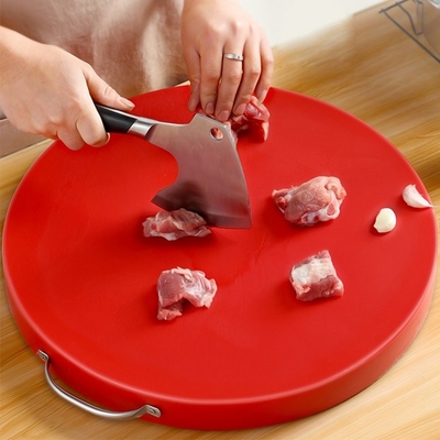 台所Ecoハンドルを持つ友好的な肉円形のポリエチレン プラスチックまな板